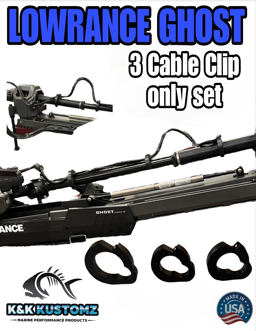 Lowrance Ghost Cable Management 3 clip only set