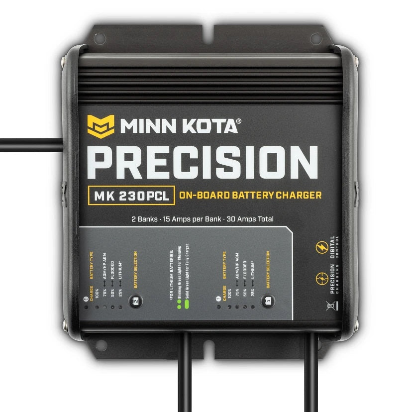 Minn Kota Mk230pcl Precision Charger 2 Bank 15 Amps