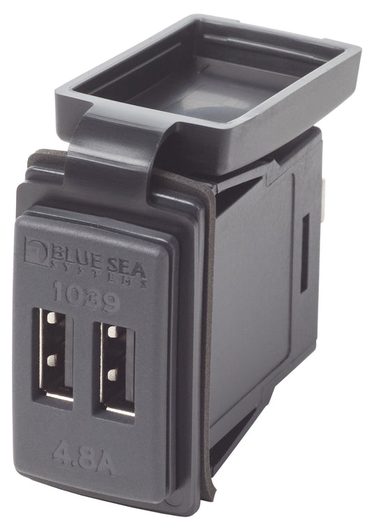 Blue Sea Dual Usb 4.8a Charger Port 12/24vdc Switch Mount