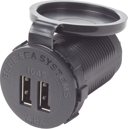 Blue Sea Dual Usb 4.8a Charger Port 12/24vdc Socket Mount