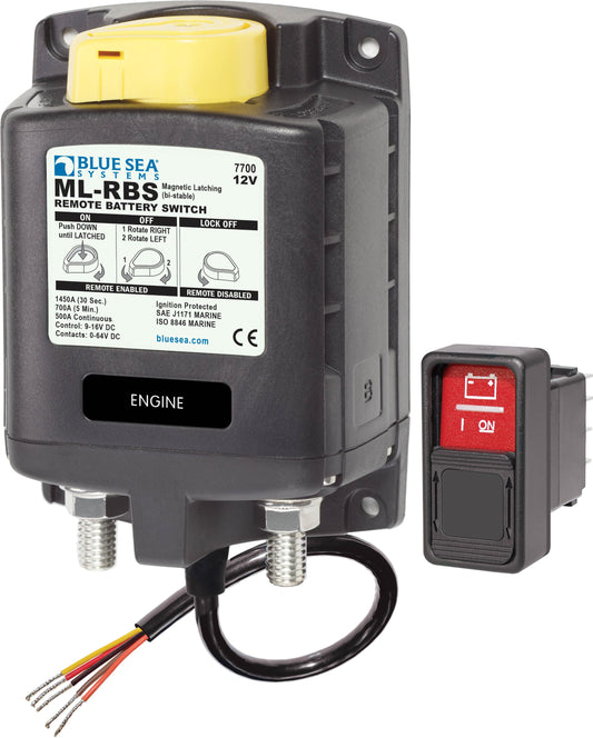 Blue Sea Ml-rbs 12vdc 500a Remote Battery Switch With Manual Control